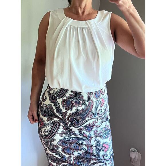 ST JOHN Sleeveless Blouse/Tank Top/Shell in Bianco White color Size Medium - Picture 4 of 17